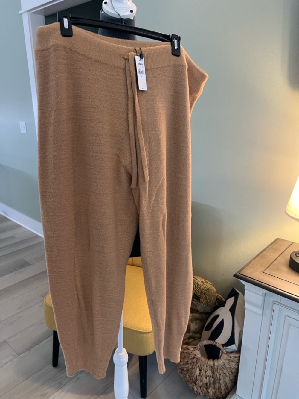 Express Camel Knit Drawstring Pants